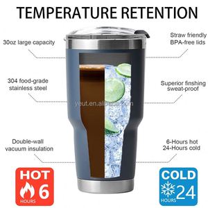 Vaso Térmico Personalizado con Logotipo, Recubrimiento en Polvo, 30oz, Doble Pared, Acero Inoxidable, Aislado, 20oz, para Viajes, Oficina, Camping - Product Image 2