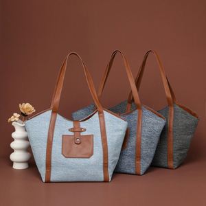 Sac cadeau de mode sacs fourre-tout en toile de conception originale sacs fourre-tout réutilisables écologiques de poche pour les femmes shopping - Product Image 1