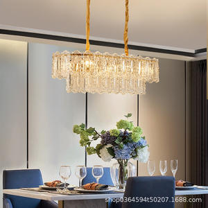 Lustre en cristal de luxe léger à la française, lampe de <span class=keywords><strong>plafond</strong></span> pour chambre à coucher, verre simple postmoderne pour salle à manger, style nordique rétro pour salon - Product Image 2