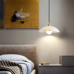 Lámpara colgante minimalista moderna E27, lámpara Led de techo redonda de un solo cabezal para dormitorio, sala de estar, pasillo, iluminación de entrada - Product Image 1