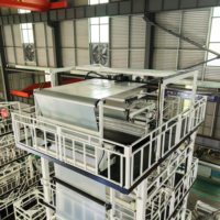 Machine de soufflage de film coextrudé ABC 3 couches 55-65-55/1600 avec alimentateur gravimétrique pour film d'emballage