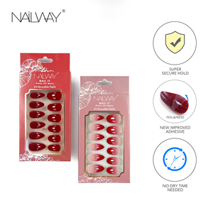 Promotion bas <span class=keywords><strong>prix</strong></span> 24 pièces <span class=keywords><strong>faux</strong></span> ongles pré-collés à deux formes couverture complète <span class=keywords><strong>faux</strong></span> ongles français - Product Image 3