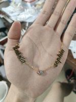 Collar con Nombre Personalizado y Colgante de Piedra de Nacimiento, Acero Inoxidable, Forma de Pera, Zirconia 5A, Resistente al Agua, Hipoalergénico, Regalo para Mujer
