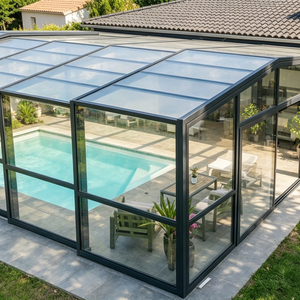 Moderna Cubierta Retráctil Automática <span class=keywords><strong>de</strong></span> Aleación <span class=keywords><strong>de</strong></span> Aluminio Motorizada, Telescópica, con Vidrio Templado, para Terraza, Jardín o Casa - Product Image 6