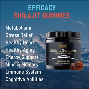 OEM Customized Organic Pure Himalayan Shilajit Extract Resin Shilajit Gummies 85+ Mineral Formula Fulvic Acid Supplement