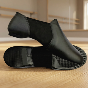 Chaussures de jazz souples unisexes, talon plat, dessus synthétique, semelle extérieure en caoutchouc, doublure en coton, logo et couleur personnalisés - Product Image 3