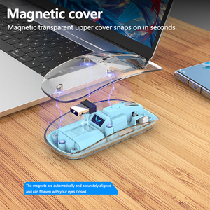 Silent Mini 2,4G Ratón inalámbrico Recargable transparente Ratón de tres modos con interfaz USB - Product Image 2