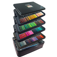 Ensemble de 120 crayons de couleur à base d'huile, étui en fer multicouche pour le dessin artistique des étudiants et cadeau de Noël, fournitures en gros