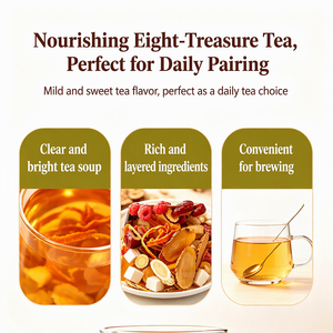 Tè dei Otto Tesori con Lamponi, Datteri Rossi, Scorza di Mandarino Essiccata, Cistanche del <span class=keywords><strong>Deserto</strong></span>, Miscela di Tè Salutare 120g per Consumo Notturno - Product Image 4