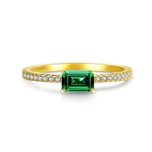 Bague en argent 925 de qualité supérieure, bague en zircon émeraude carrée, style <span class=keywords><strong>classique</strong></span> de bague de mariage et de fiançailles en argent 925 - Product Image 4