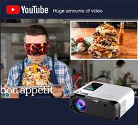 Projecteur intelligent LED WiFi Android 9.0 6000 Lumens E501H 2K 4K avec correction automatique de la distorsion trapézoïdale, portable pour home cinéma