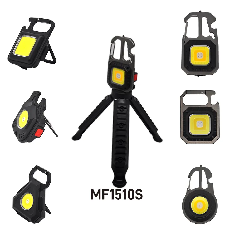 Multifunction Mini COB Keychain Light USB Recharging Emergency Lamp LED Repair Work Torch White Yellow Red Light For Outdoor