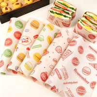 Papier alimentaire personnalisé résistant à la graisse pour hamburgers et sandwichs, papier de cuisine absorbant l'huile pour friture