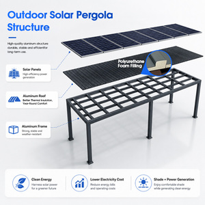 Pergola en aluminium avec panneaux solaires photovoltaïques pour l'extérieur - Product Image 3