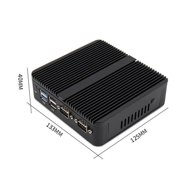 New CPU J4125 2025 Portable Computer M.SATA DDR4 2400MHz 8GB Supports Windows 10/Linux US Plug Fanless Small NUC Computer