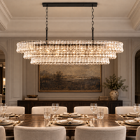 Magnifique lustre rectangulaire en cristal pour salle à manger, salon, hôtel - Prix usine de gros