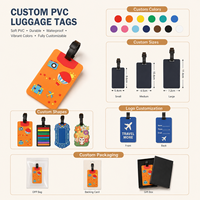Tag Bagasi PVC Lunak 2D Custom Grosir, Multi Warna, Logo Karet, Tempat Kartu Alamat untuk Hadiah Festival & Klub