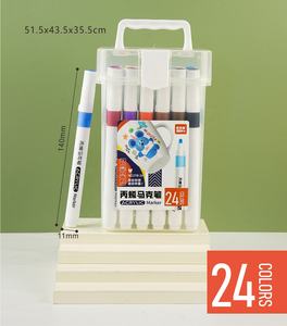 โรงงาน GF ขายส่งปากกาสีอะคริลิคหลายสี 12/24/36/48 สี สำหรับเด็กและผู้ใหญ่ วาดภาพ ระบายสีถาวร ปากกาสำหรับงานศิลปะ - Product Image 4