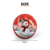 Boîte en métal sphérique Jinyuanbao CMYK à impression intégrale pour Noël, style boule de fête, pour le stockage de bonbons, biscuits et snacks