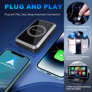 Adaptateur <span class=keywords><strong>CarPlay</strong></span> sans fil 4 en <span class=keywords><strong>1</strong></span> avec sortie HDMI, BT 5.4, prise en charge du WiFi 2.4G+5G, Mirror <span class=keywords><strong>Link</strong></span>, Plug & Play pour <span class=keywords><strong>CarPlay</strong></span> filaire OEM - Product Image 3