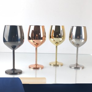 Verre à vin rouge en métal, gobelet moderne en cuivre et acier inoxydable écologique, plaqué noir pour <span class=keywords><strong>gin</strong></span>, cocktail - Product Image 1