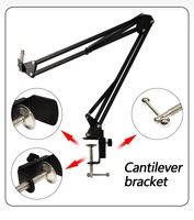 Support de microphone de table NB-35, support de microphone de bureau pliable et réglable, vis 1/4 à 3/8 pour S