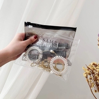 Sacs d'emballage en PVC avec logo personnalisé, pochette cosmétique, transparente, à fermeture éclair, pour les bijoux, maquillage, unités