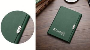 สมุดโน้ตปกแข็ง PU ขนาด A5/A6 แบบเย็บเล่ม 100 แผ่น ยี่ห้อ BSY Wholesale พร้อมสกรีนโลโก้แบรนด์ตามสั่ง สำหรับเป็นของขวัญทางธุรกิจ - Product Image 4