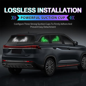 Coppia di Luci <span class=keywords><strong>LED</strong></span> RGB Decorative per Parafango Camion, Lampada Ambientale con Telecomando USB, Adesivo Luminoso per Parabrezza Anteriore e Posteriore - Product Image 4