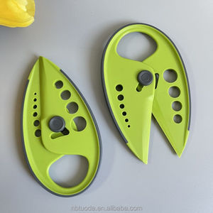 เครื่องปอกและตัดสมุนไพร10รูเครื่องมือปอกใบไม้ในครัวปรับได้และล็อคได้กรรไกรใบมีด - Product Image 3