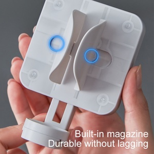 Support mural créatif en plastique sans perçage à détection automatique pour brosses à dents, organisateur de salle de bain télescopique - Product Image 3