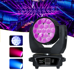 Hot bán phổ biến Mac Aura 19x15W <span class=keywords><strong>Zoom</strong></span> <span class=keywords><strong>LED</strong></span> <span class=keywords><strong>RGBW</strong></span> rửa di chuyển đầu với vòng tròn điều khiển cho buổi hòa nhạc sân khấu thiết bị chiếu sáng - Product Image 1