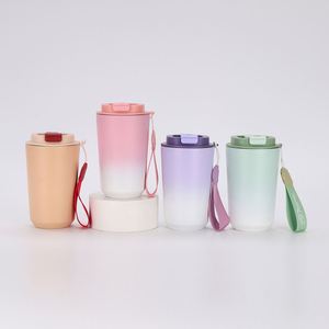 <b>Large</b> Capacity Gradient Color Outdoor Handle Tumbler 30oz Stainless Steel Car <b>Mug</b> Travel Gift Cup - Product Image 3