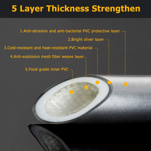 Tuyau <span class=keywords><strong>de</strong></span> douche en PVC avec maille tressée en acier inoxydable et connecteurs en acier inoxydable 304, 5 couches anti-éclatement pour salles <span class=keywords><strong>de</strong></span> <span class=keywords><strong>bain</strong></span> à faible pression d'eau - Product Image 2