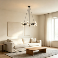 Lustre suspendu moderne de luxe minimaliste pour restaurant, en fer, pour salle à manger