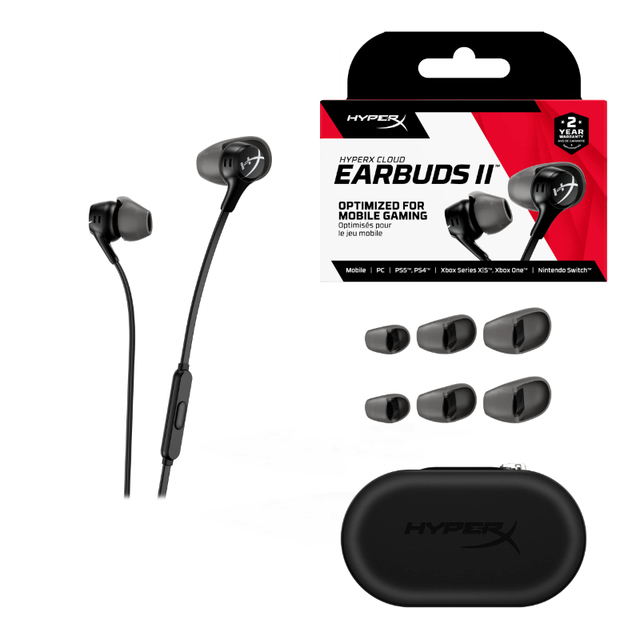 Hot Sell Original HyperX Cloud Earbuds II Wired Gaming Earbuds Gaming Headphones With Mic for PC PS XBOX