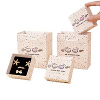 Boîte d'emballage de bijoux carrée et rectangulaire à thème chat de dessin animé, boîte cadeau exquise, accessoires, boîtes à collier, bague et bracelet de style mignon