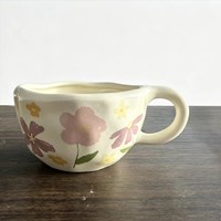 Ensemble tasse à thé et soucoupe en céramique sous glaçure, style INS, Noël, peint à la main, mignon, portable, Chine