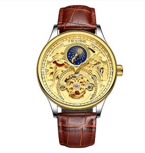 Tevise orologio automatico meccanico di lusso antico prospettiva vuoto signore orologi meccanici per gli uomini - Product Image 3