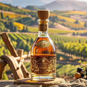 Bouteille en verre <span class=keywords><strong>de</strong></span> luxe vintage vide personnalisée <span class=keywords><strong>pour</strong></span> brandy, whisky, tequila, avec bouchons en liège doré, haute qualité, directement <span class=keywords><strong>de</strong></span> l'usine - Product Image 6