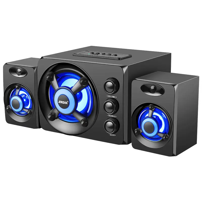 LED Computer Combination Speakers USB Wired Wireless Bluetooths Audio System Home Theater Surround SoundBar for PC TV