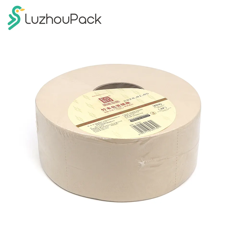 Customized ECRU Jumbo Toilet Roll Jumbo Roll Toilet Paper Tissue Big Roll with Individual Package Bulk Manufacturer