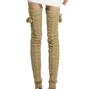 Women Cable Knitted Extra Long Thigh High <strong>Leg</strong> <strong>Warmer</strong> for Women With Strip in Stock Fashion Floral Hand Knit <strong>Leg</strong> <strong>Warmers</strong> Boot Soc - Product Image 5