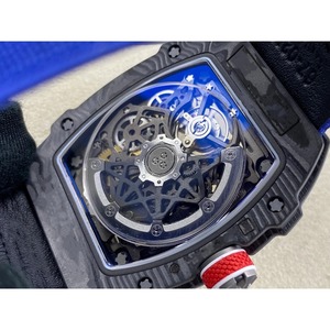 Reloj mecánico personalizado de alta calidad con movimiento Vacheron Constantin, esqueleto de carbono blanco NTPT, azul, 38 mm - Product Image 4
