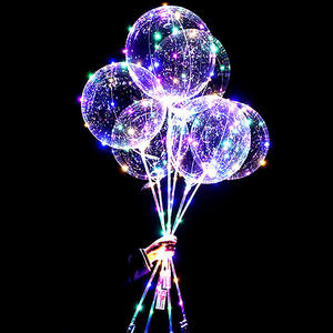 Palloncini luminosi a <span class=keywords><strong>led</strong></span> con bastoncini trasparenti rotondi a bolle lampeggianti bobo ballons decorazione per feste con luci a <span class=keywords><strong>led</strong></span> - Product Image 1