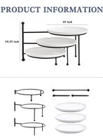 Ensemble de plats de service moderne en céramique blanche à 3 niveaux pour la maison, le restaurant, le snack et le dessert, le support en bois et en fer, jetable pour la cuisine