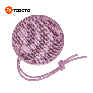 Portable Bluetooth <b>Speaker</b> <b>Mini</b> Round Wireless Stereo Sound Outdoor Use Pink Mesh Design With Carry Strap - Product Image 2