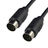 Câble audio personnalisé rond DIN 13 broches mâle vers queue de cochon ouverte, faisceau de câbles blindé multiconducteurs 28AWG avec extrémités dénudées et étamées