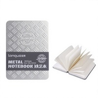 Carnet LANGUO en métal 64K à motif diamant argenté, couverture en fer embossé, journal de luxe, fournitures de papeterie pour le bureau et l'école