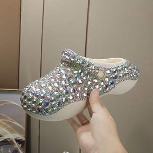 Sandalias Planas con diamantes de imitación de neón, suela gruesa, plataforma para exteriores y hogar, zapatos Sepatu 2025, zapatillas - Product Image 3